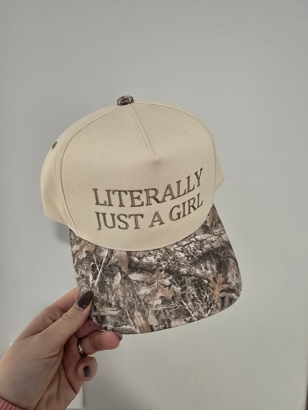 Literally Just A Girl Camo Baseball Cap